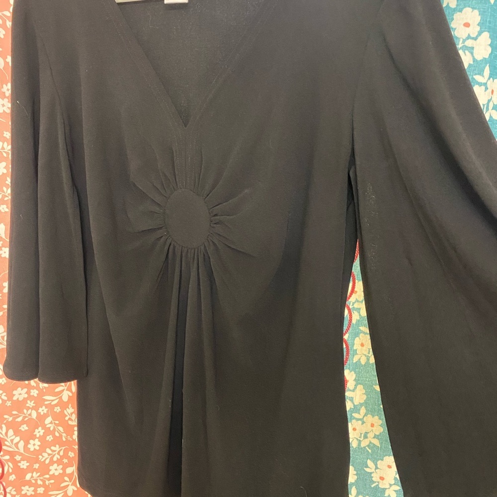 Coldwater Creek Black Textured Top